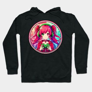 Green vs Red Gamer girl Hoodie